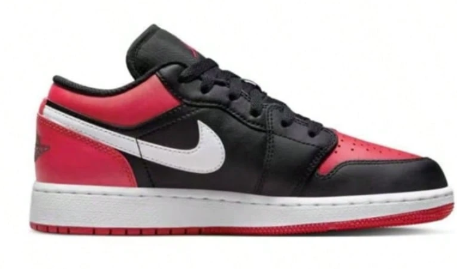 Nike Air Jordan 1 AJ1 Low GS Black Gym Red White Shoes 553560-066