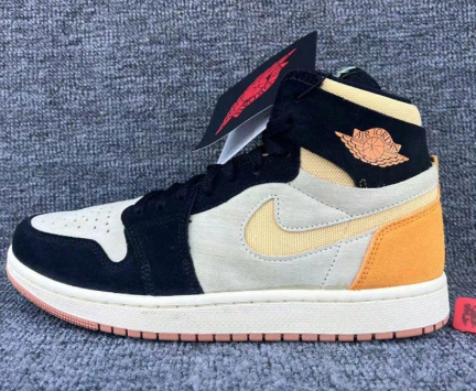 AIR JORDAN AJ1 ZOOM CMFT MUSLIN/GOLD BLACK ORANGE DV1307-100